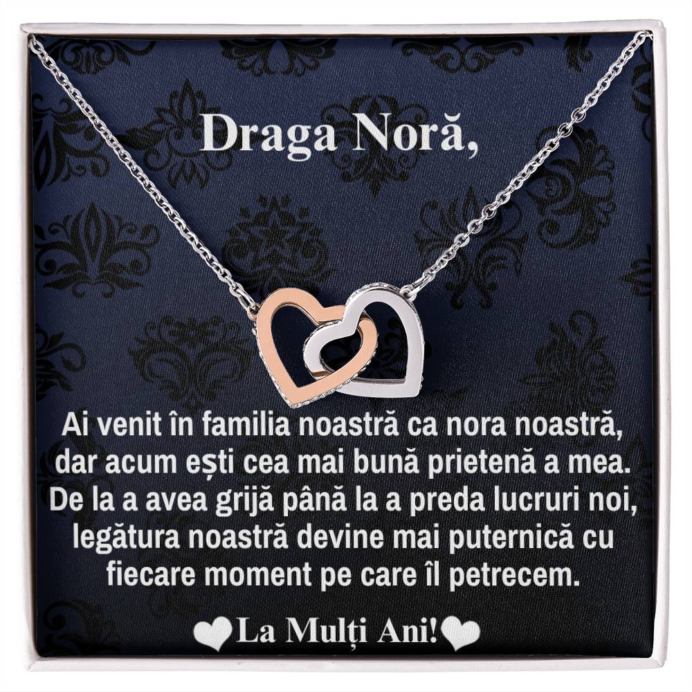 Cadou Personalizat Pentru Nora - Colier Inimi Pereche!