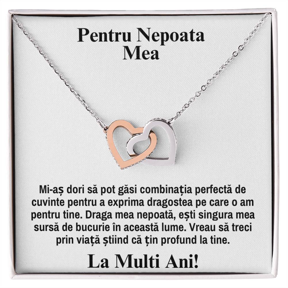 Cadou Pentru Nepotica - Colier Inimi Pereche