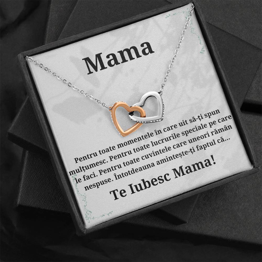Lantisor Pentru Mama - Colier cu mesaj de suflet Double Hearts