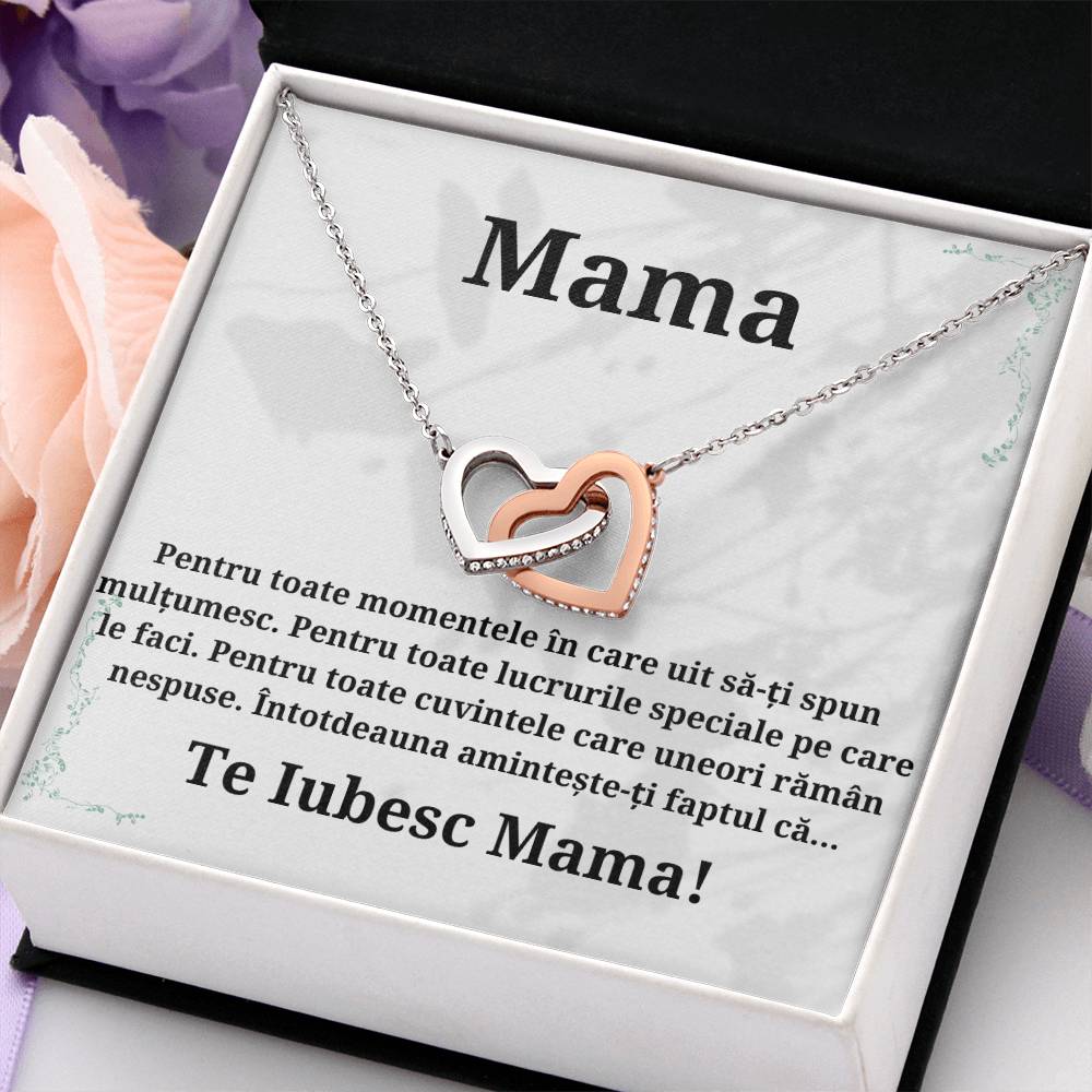 Lantisor Pentru Mama - Colier cu mesaj de suflet Double Hearts