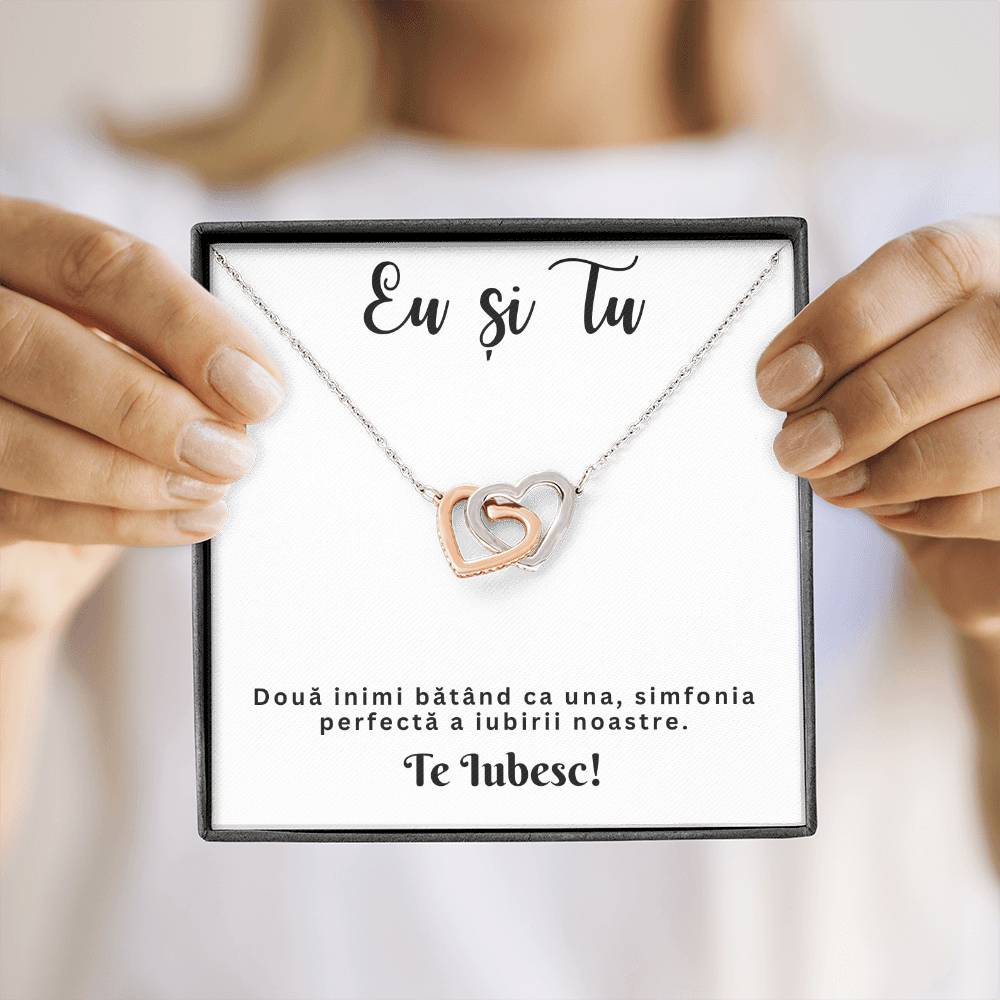 Cadou cu Mesaj - Colier Inimi Pereche