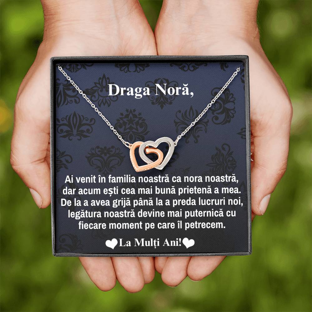 Cadou Personalizat Pentru Nora - Colier Inimi Pereche!