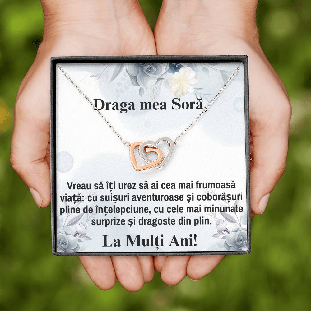 Cadou Pentru Surioara Mea – Colier Inimi Pereche