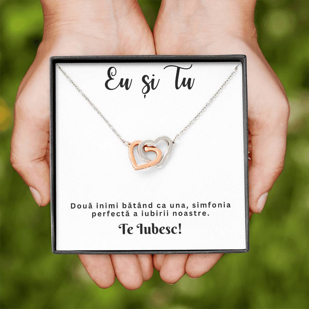 Cadou cu Mesaj - Colier Inimi Pereche