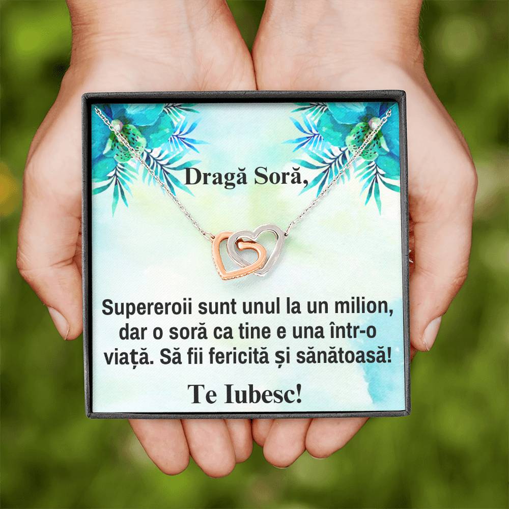 Cadou Pentru Sora Mai Mica – Colier Inimi Pereche