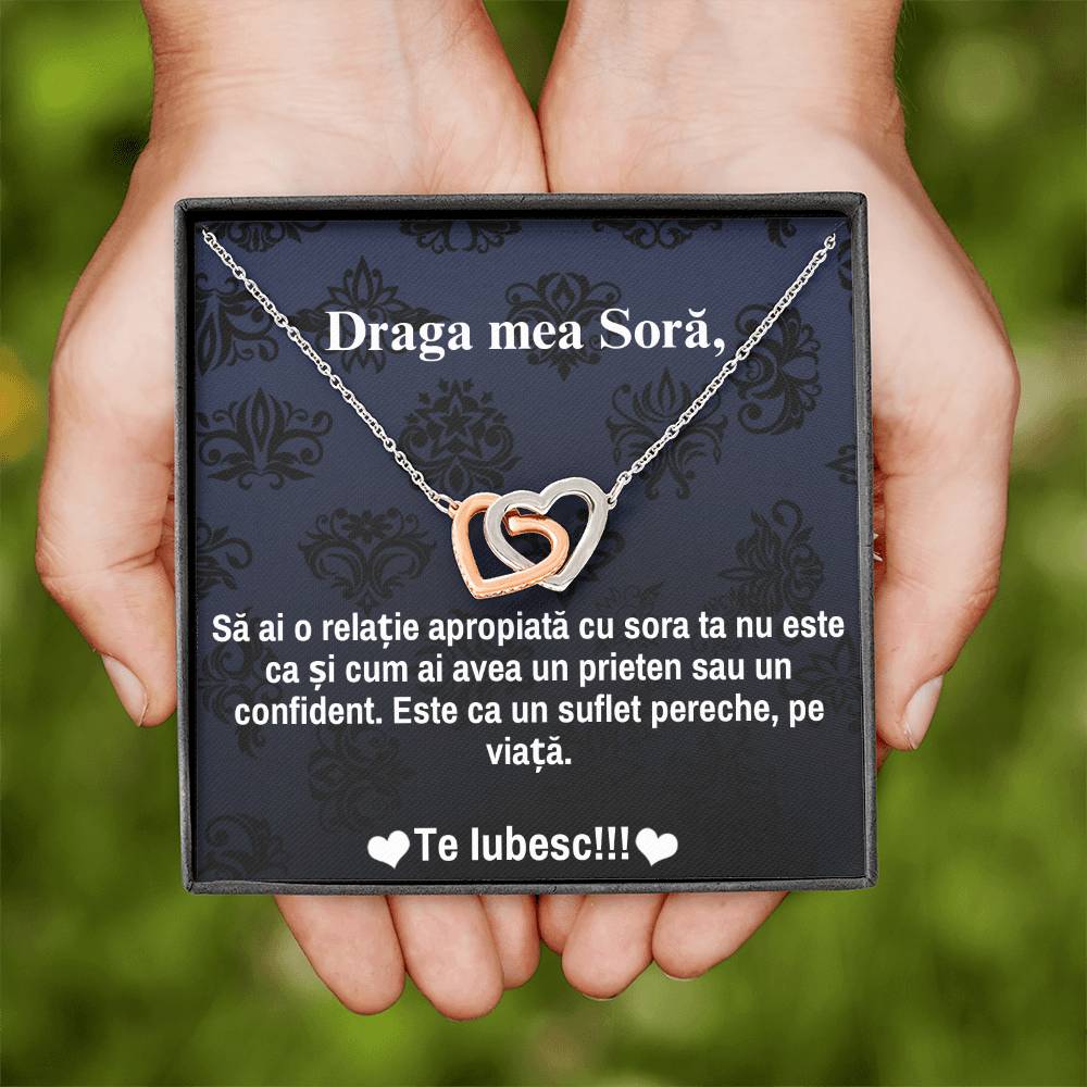 Cadou Pentru Sora Mai Mare – Colier Inimi Pereche