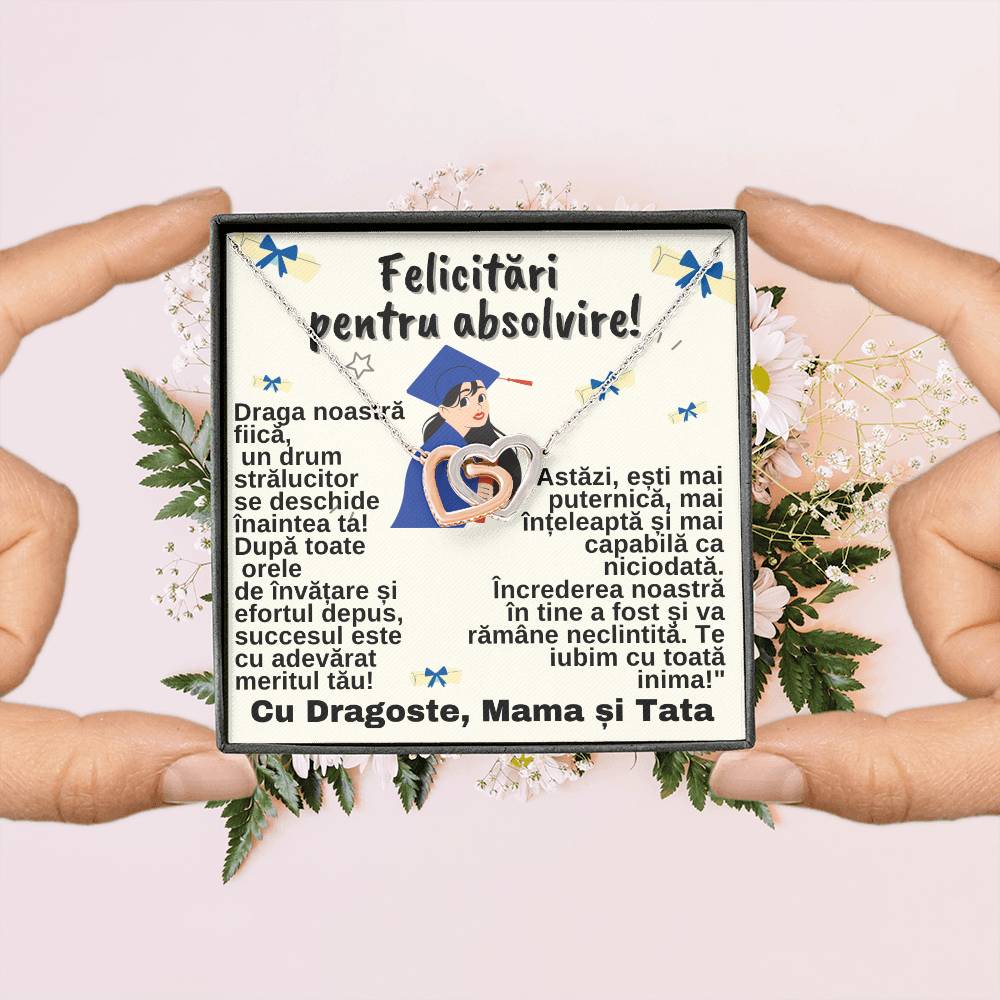 Cadou pentru Fiica de Absolvire- Colier Inimi Pereche