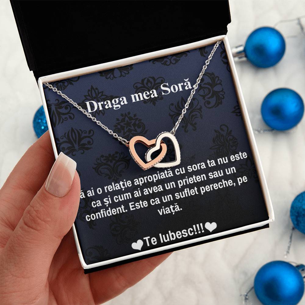 Cadou Pentru Sora Mai Mare – Colier Inimi Pereche