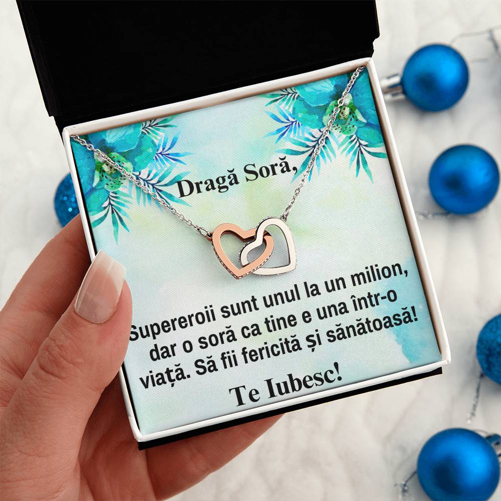 Cadou Pentru Sora Mai Mica – Colier Inimi Pereche