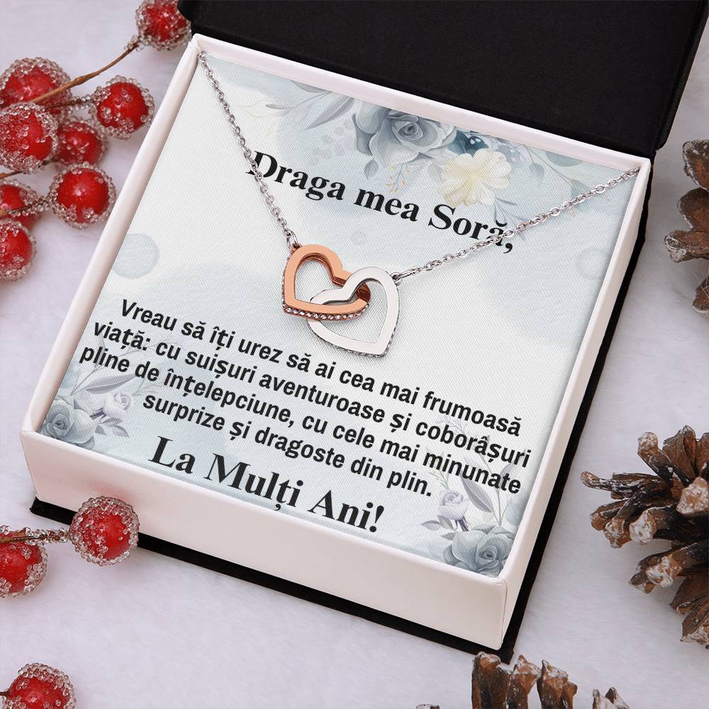 Cadou Pentru Surioara Mea – Colier Inimi Pereche