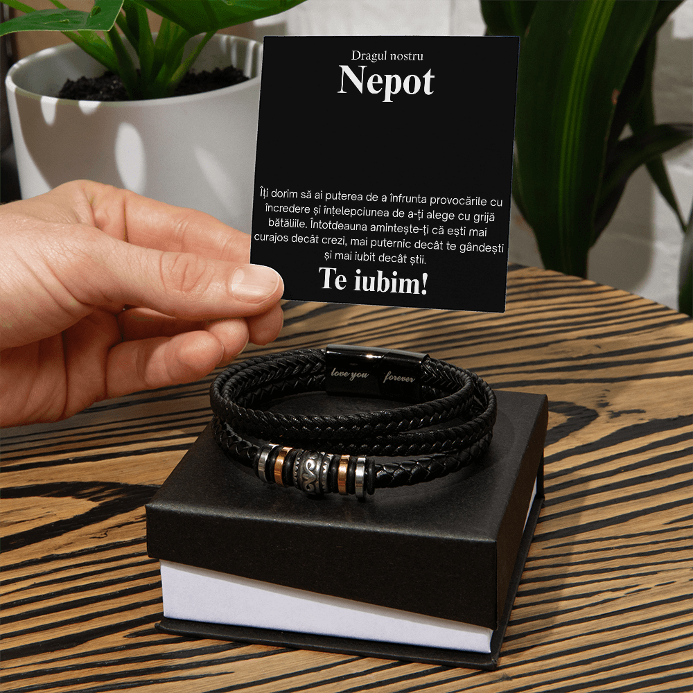 Cadou nepot – alegerea ideală: brățara din piele impletita