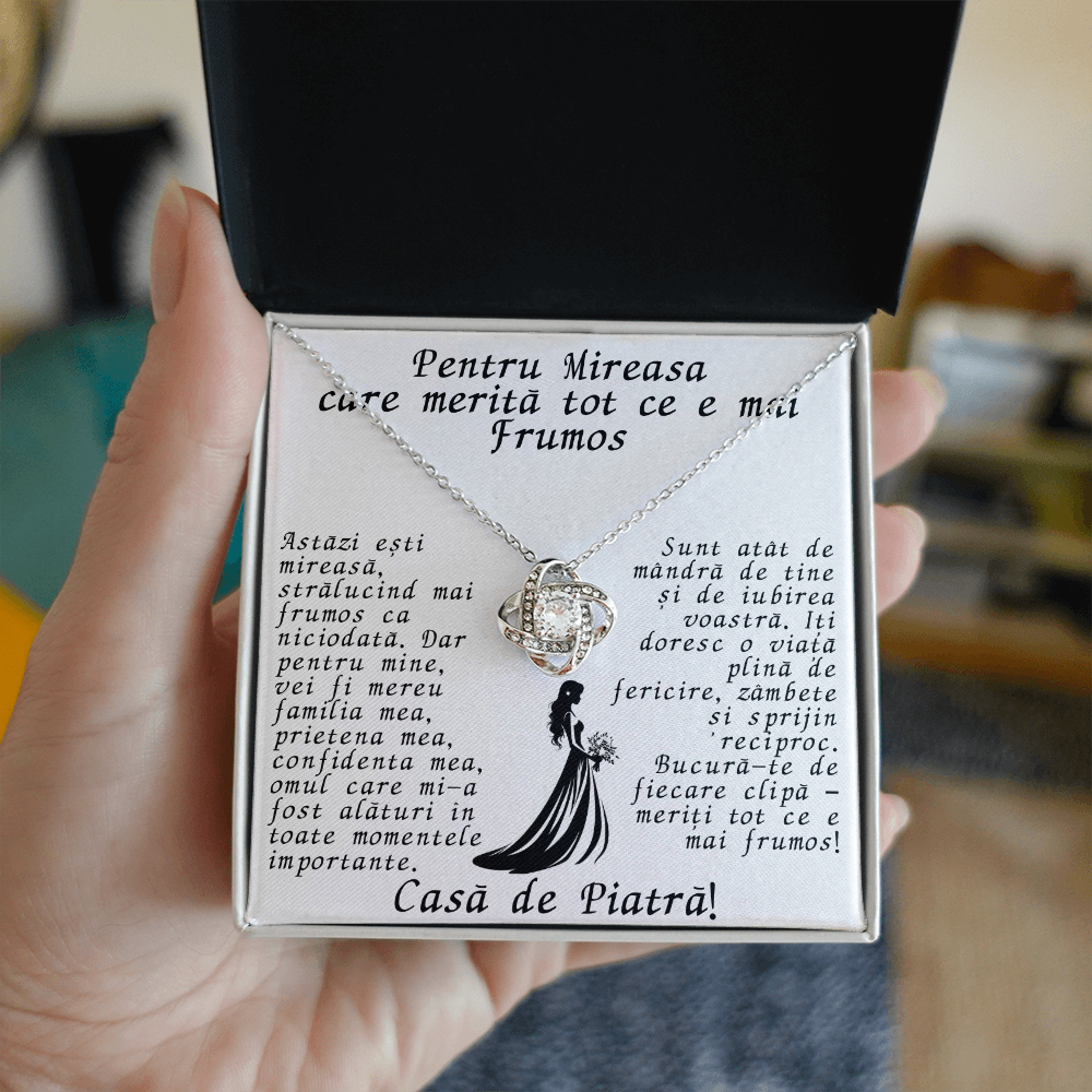 Cadou pentru Mireasă – Colier Elegant cu Mesaj Personalizat