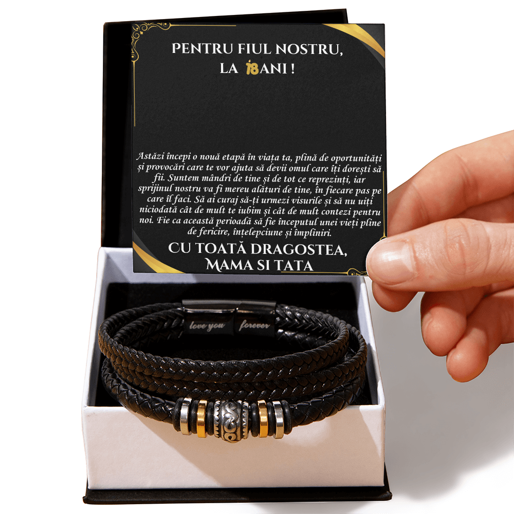 Cadou pentru majorat Fiu - Brățară Piele