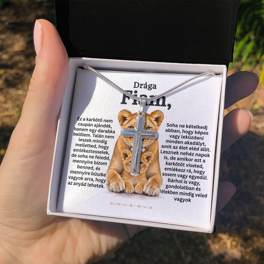 Anyai szeretettel fiamnak – Kereszt medálos nyaklánc