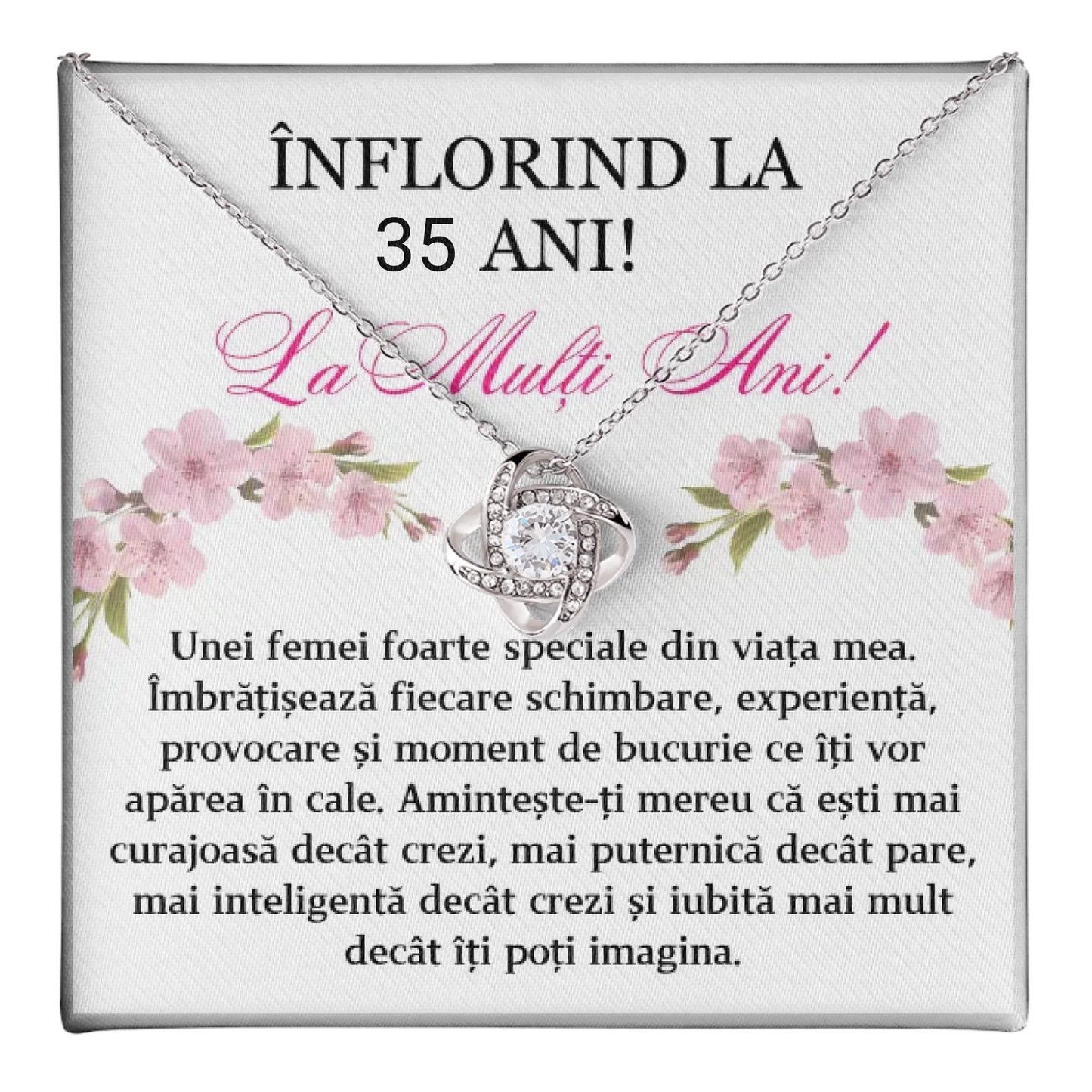 Colier Love Knot-Mesaj Aniversar Personalizat