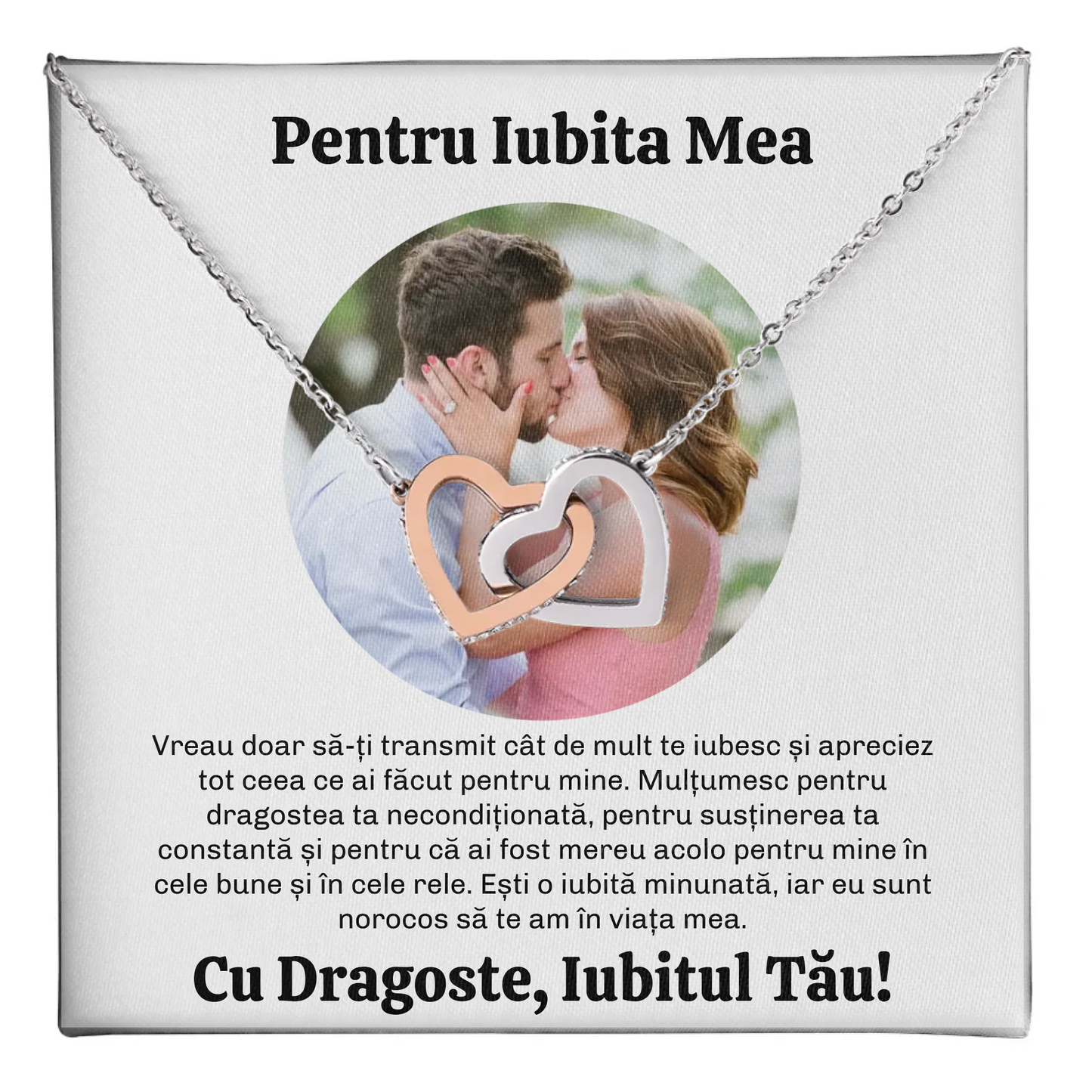 Colier Argint Personalizat cu Poză și Mesaj Unic