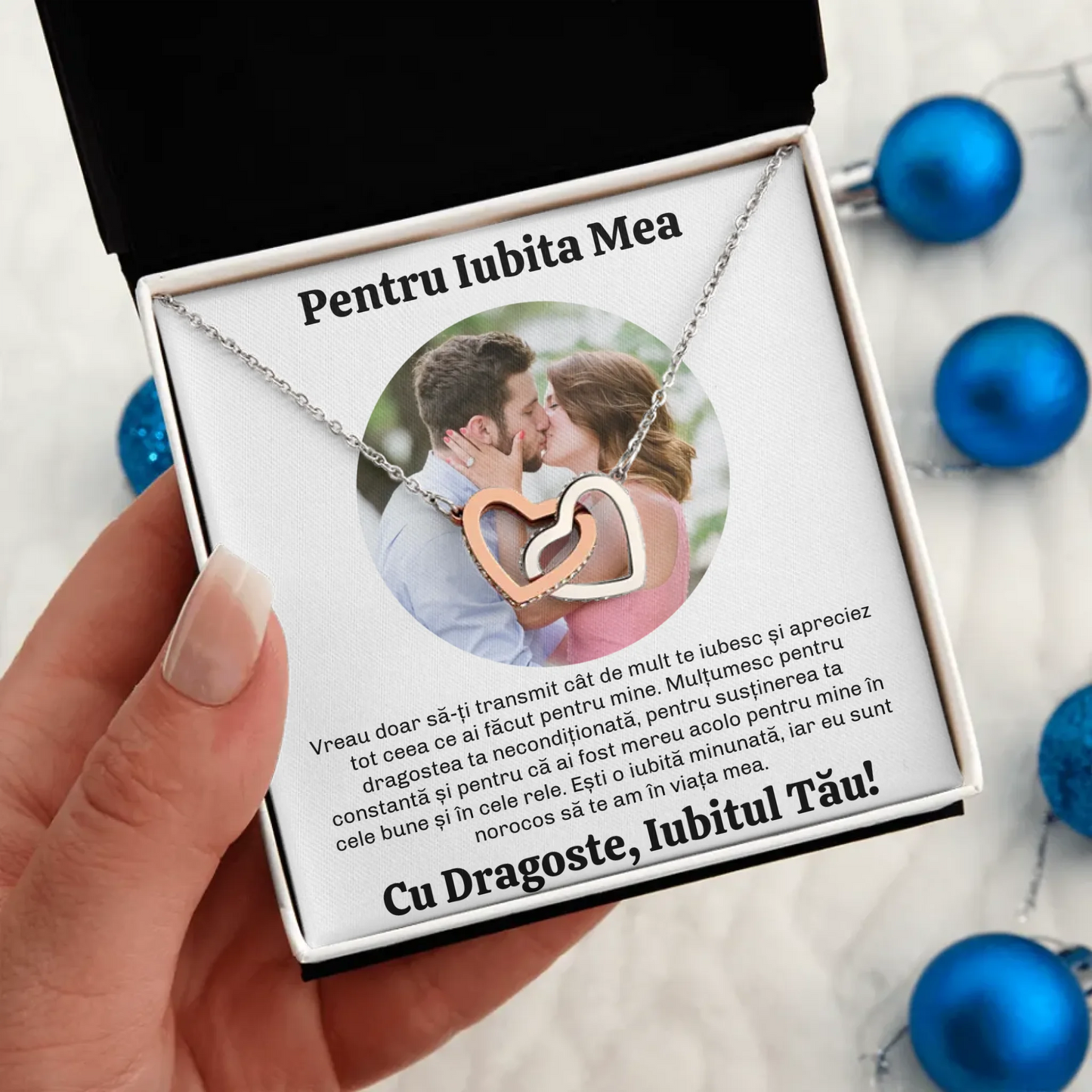 Colier Argint Personalizat cu Poză și Mesaj Unic