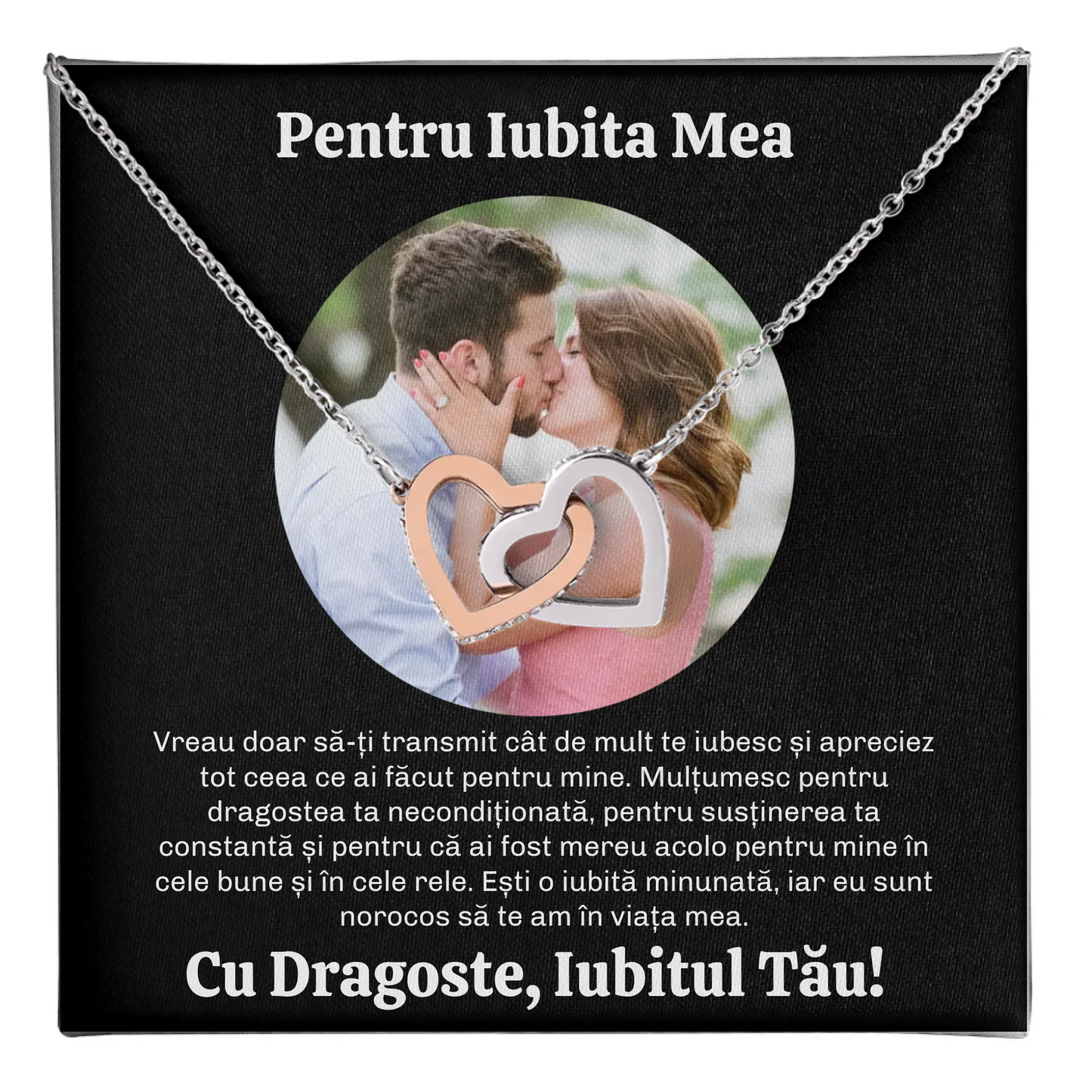 Colier Argint Personalizat cu Poză și Mesaj Unic