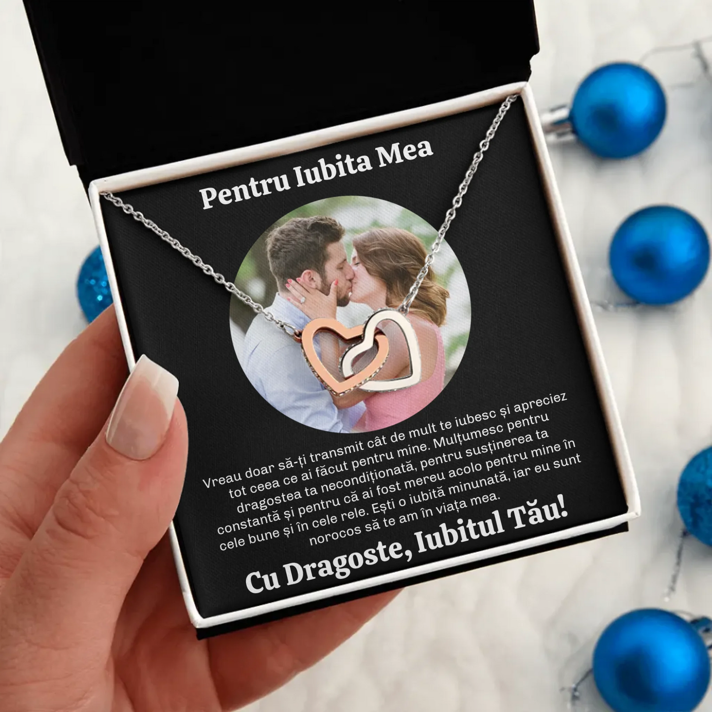 Colier Argint Personalizat cu Poză și Mesaj Unic