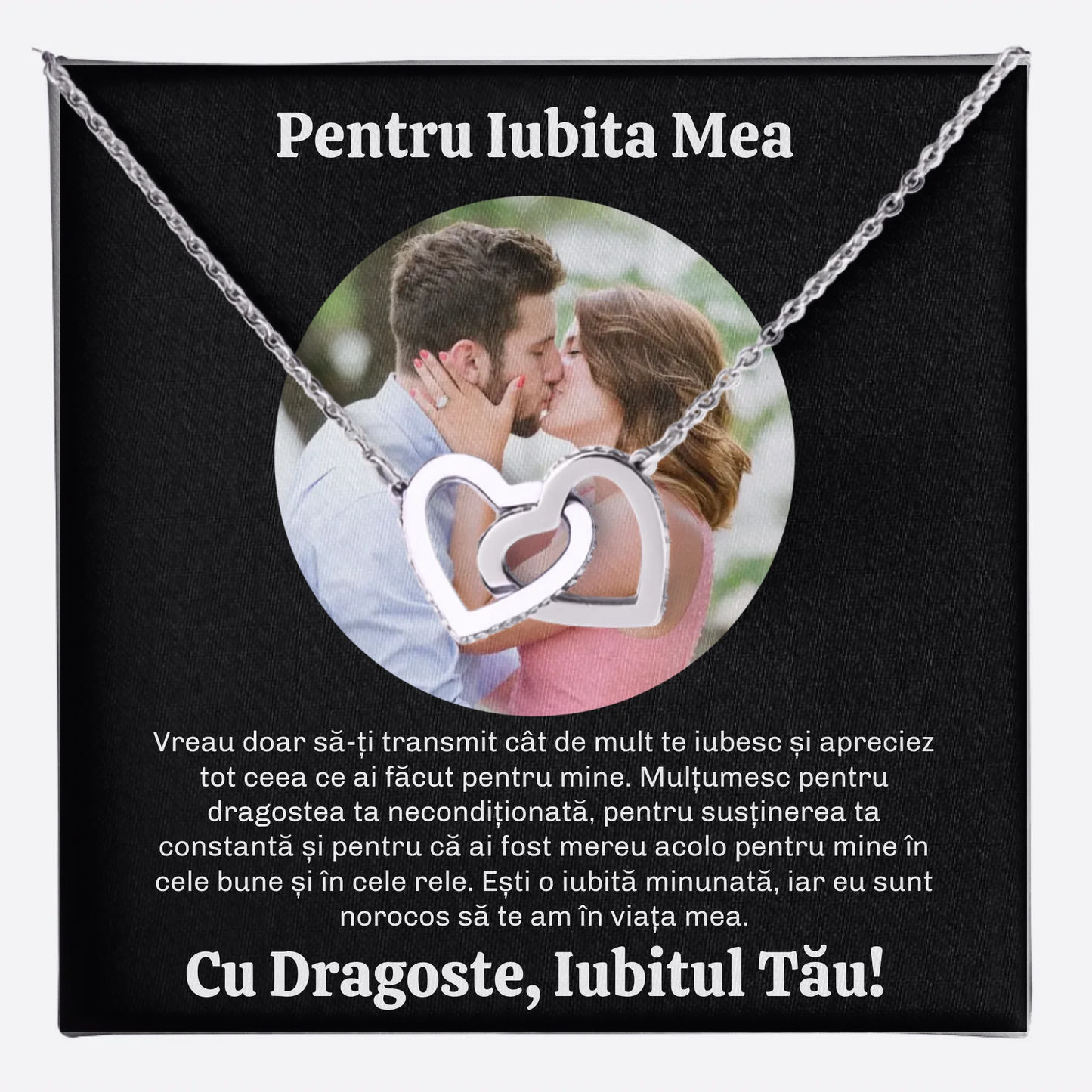 Colier Argint Personalizat cu Poză și Mesaj Unic