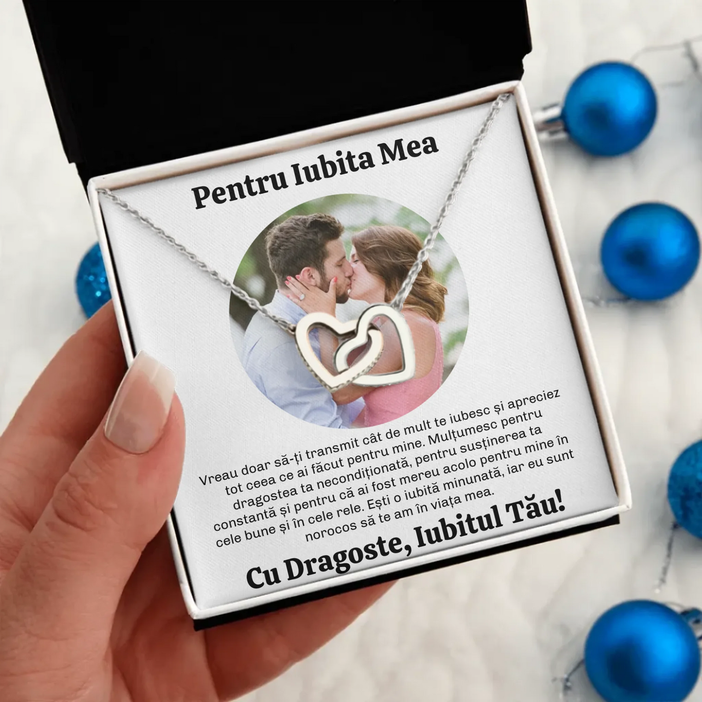 Colier Argint Personalizat cu Poză și Mesaj Unic