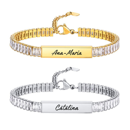 Brățară Damă Nairobi Diamond Personalizată, din Oțel Inoxidabil cu  Cristale Zirconiu