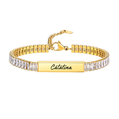 Brățară Damă Nairobi Diamond Personalizată, din Oțel Inoxidabil cu  Cristale Zirconiu