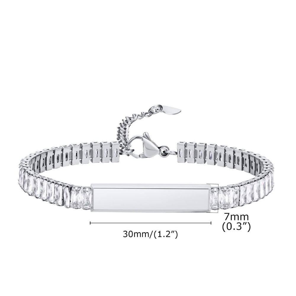 Brățară Damă Nairobi Diamond Personalizată, din Oțel Inoxidabil cu  Cristale Zirconiu