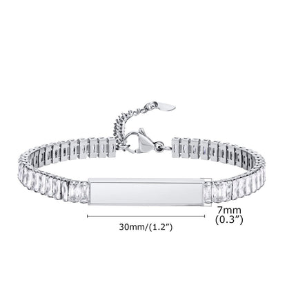 Brățară Damă Nairobi Diamond Personalizată, din Oțel Inoxidabil cu  Cristale Zirconiu