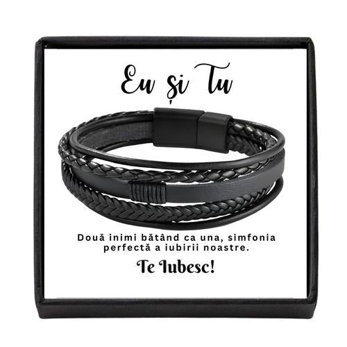 Bratara pentru barbati - Piele Împletită