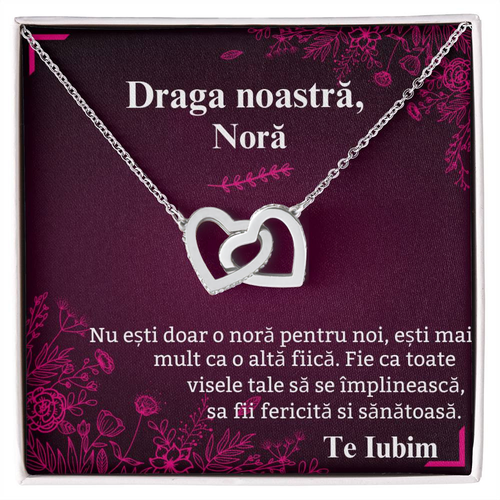 Cadou De La Soacra - Colier Inimi Pereche