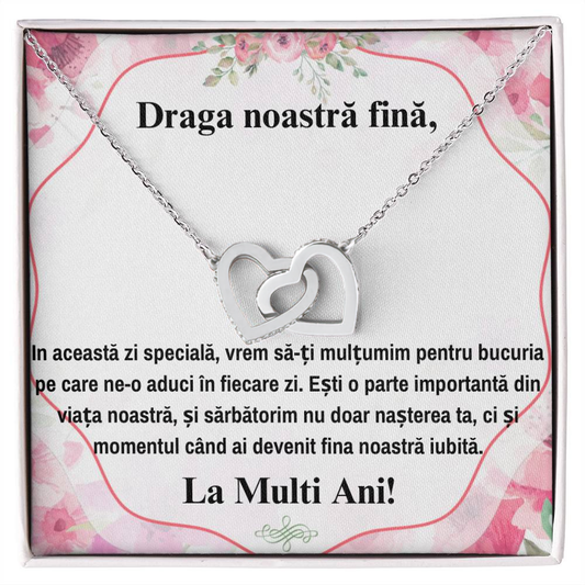 Cadou pt Fina – Colier Inimi Pereche