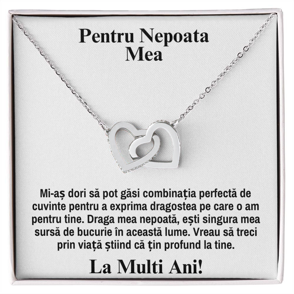 Cadou Pentru Nepotica -  Colier Inimi Pereche