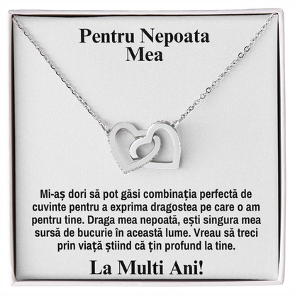 Cadou Pentru Nepotica -  Colier Inimi Pereche