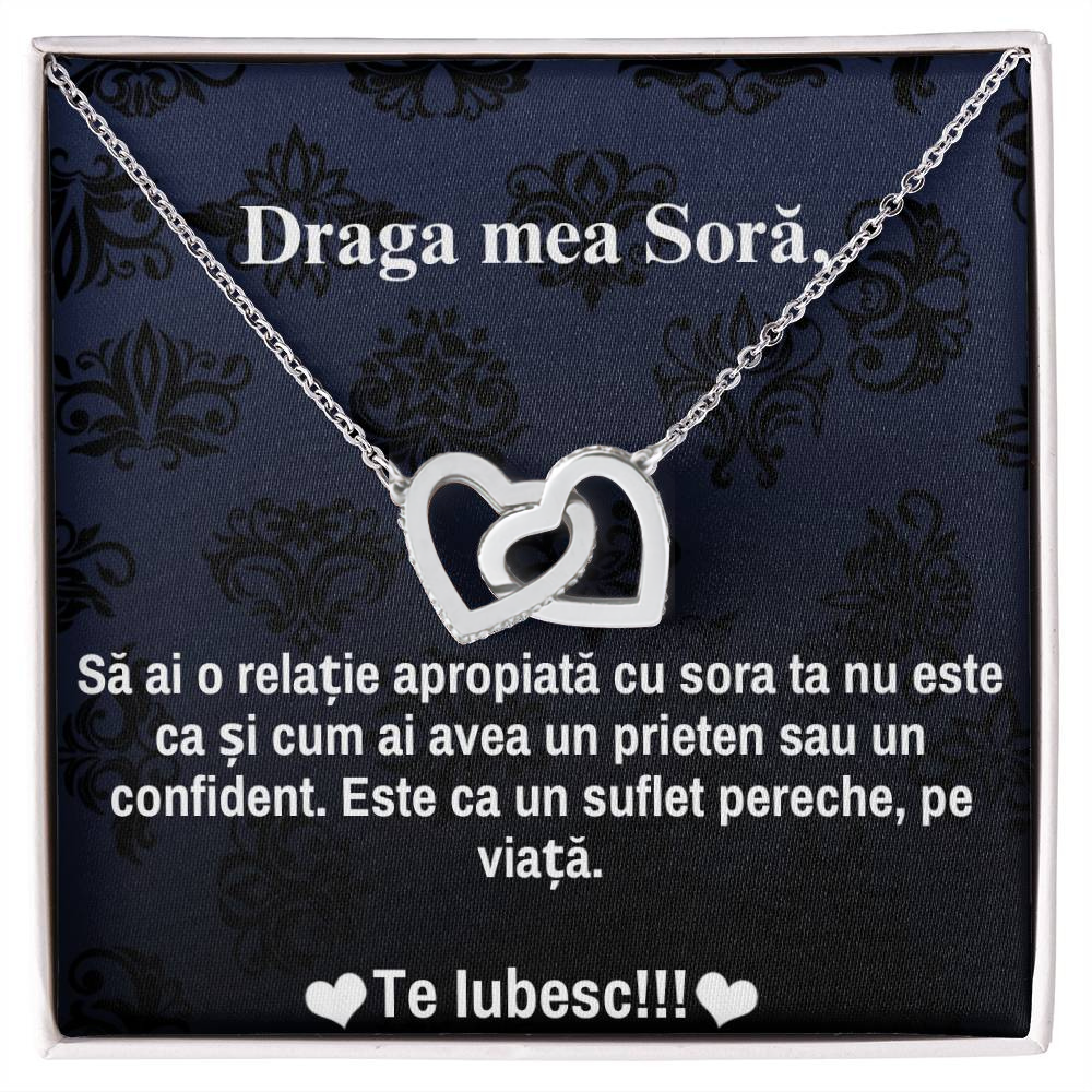 Cadou Pentru Sora Mai Mare – Colier Inimi Pereche