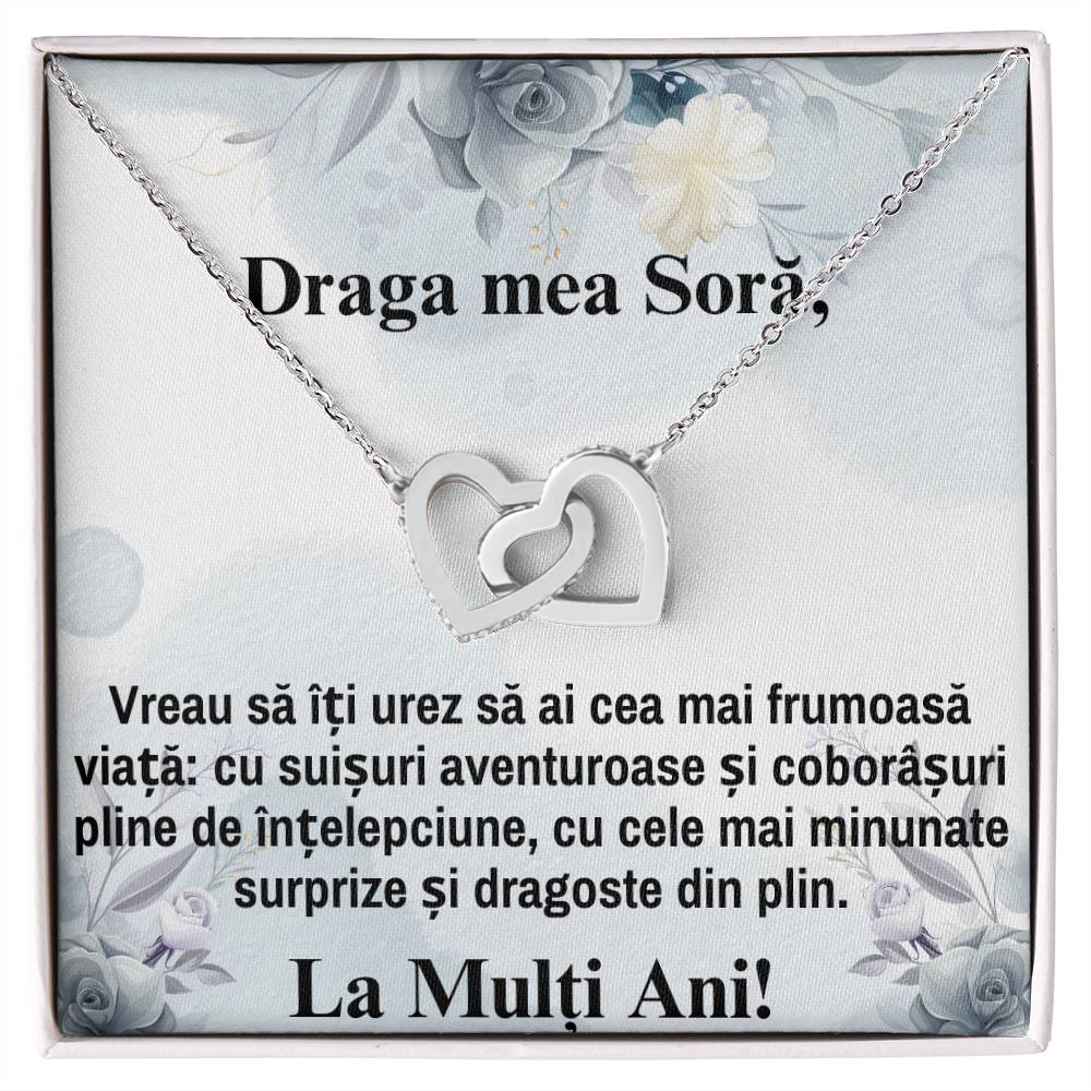 Cadou Pentru Surioara Mea – Colier Inimi Pereche