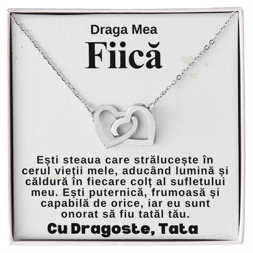 Cadou Pentru fiica De Ziua Ei -Colier Inimi Pereche de la Tata