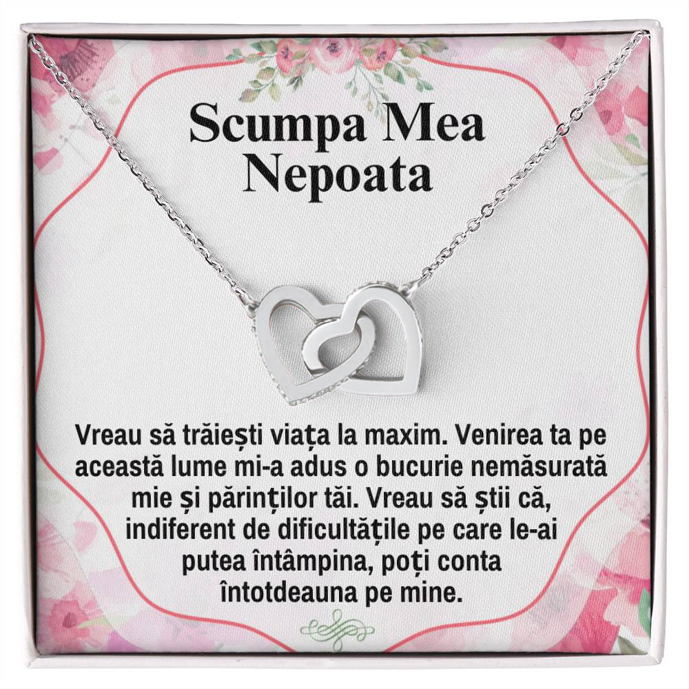 Cadou Personalizat Pentru Nepoata – Colier Inimi Pereche