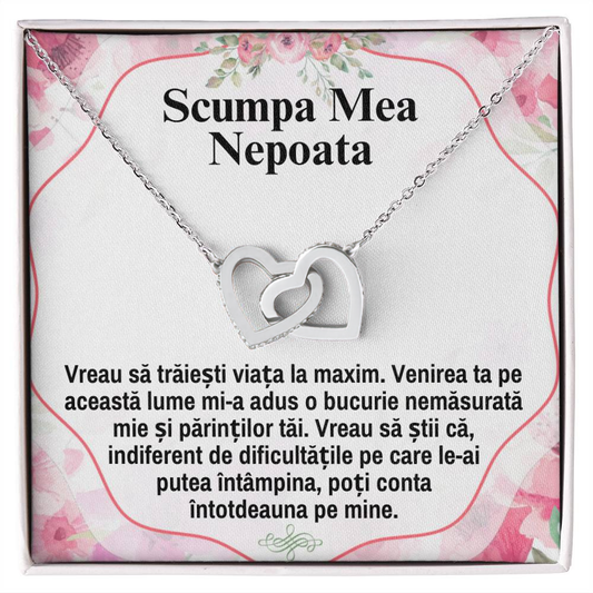 Cadou Personalizat Pentru Nepoata – Colier Inimi Pereche