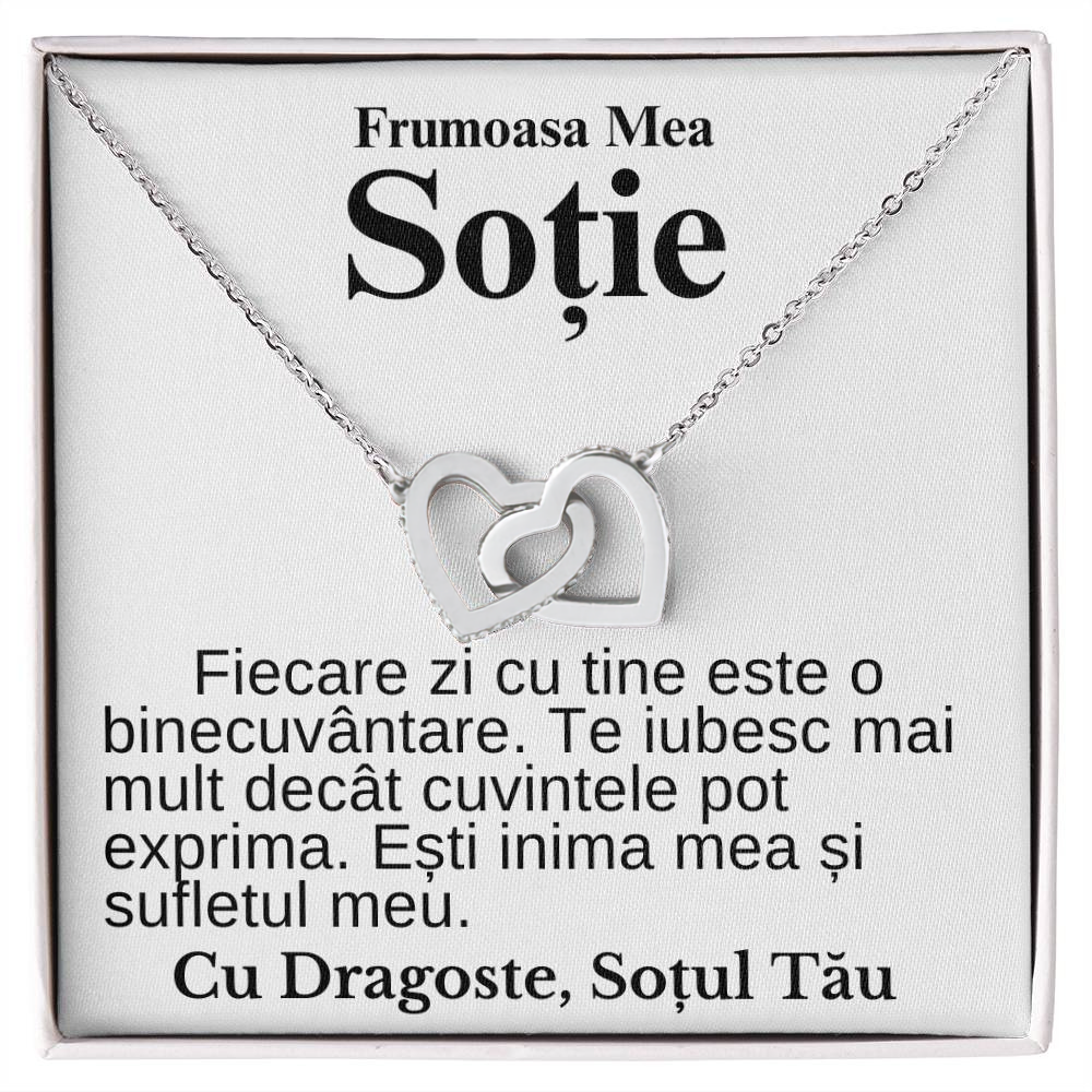 Cadou Sotie Zi Nastere - Colier Inimi Pereche Iubire