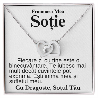 Cadou Sotie Zi Nastere - Colier Inimi Pereche Iubire