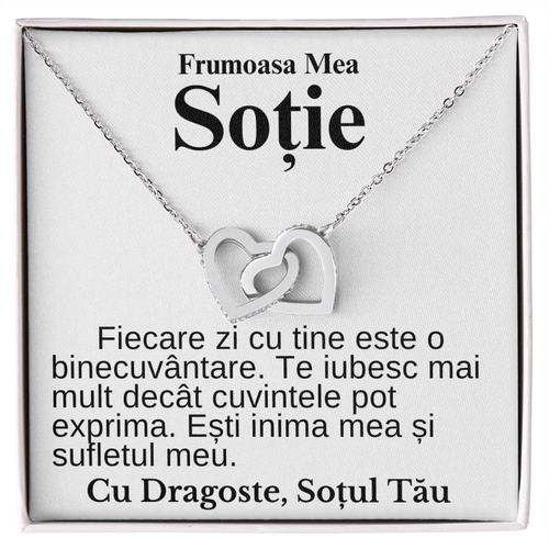 Cadou Sotie Zi Nastere - Colier Inimi Pereche Iubire