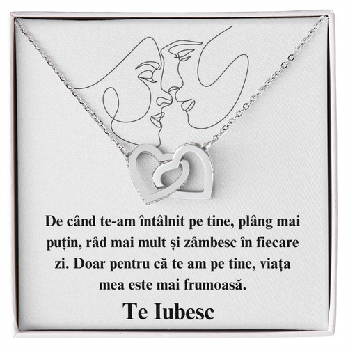 Cadou Ziua Sotiei - Colier Inimi pereche