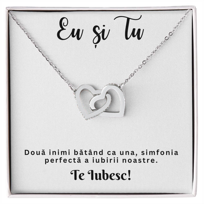 Cadou cu Mesaj - Colier Inimi Pereche