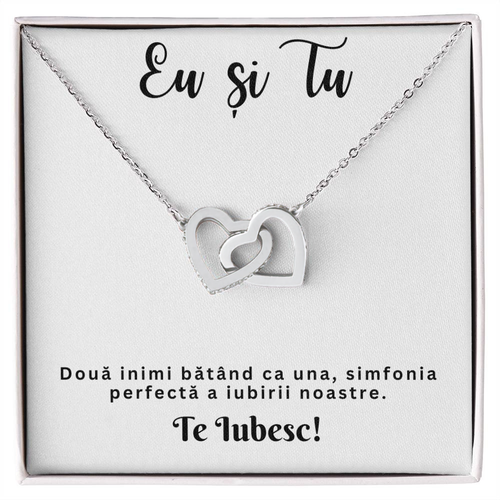 Cadou cu Mesaj - Colier Inimi Pereche