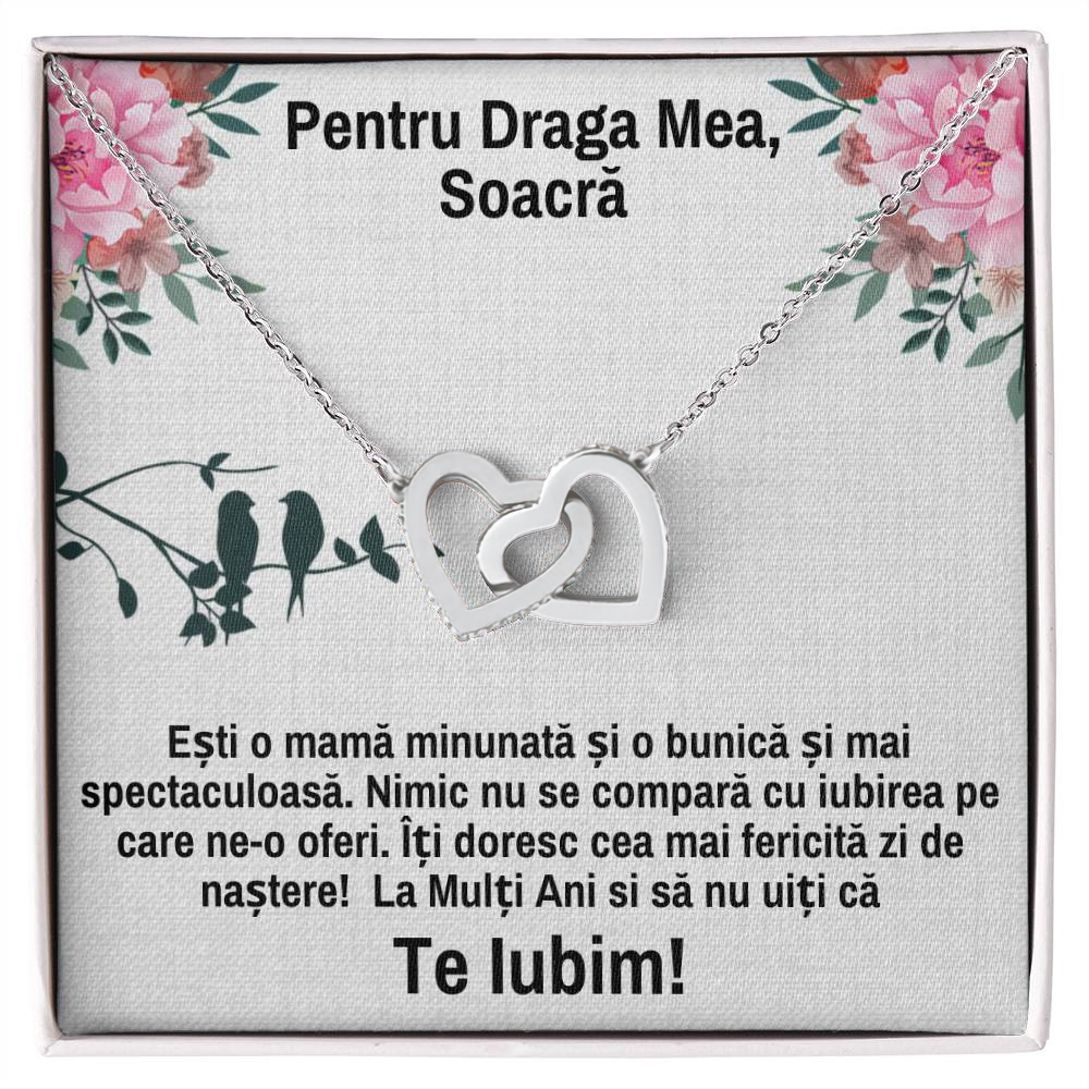 Cadou pt Soacra - Colier Inimi Pereche