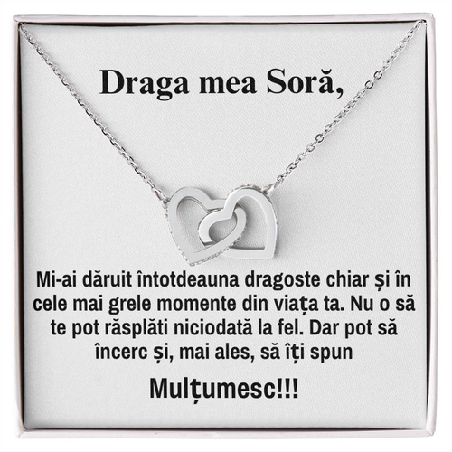 Cadouri Pentru Sora Mea – Colier Inimi Pereche