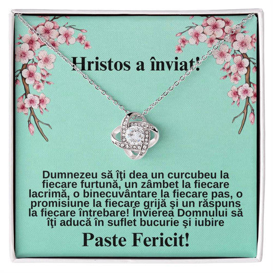 Colier Love Knot - Cadou cu mesaj de Paste