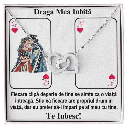 Colier pentru Iubită- Inimi Pereche Winning Card