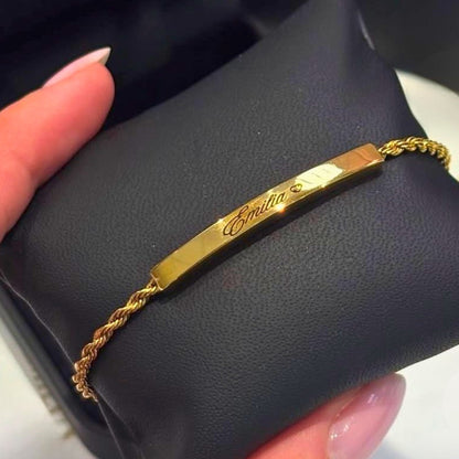 Brățară Damă Rope Chain Personalizată, din Oțel Inoxidabil Placată cu Aur 18K